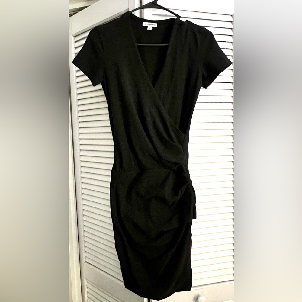 James Perse Ruched Dress Black Heather Size 0
